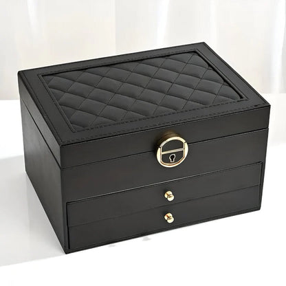 Elegant Multi-Compartment Jewelry Organizer with Smooth Drawers