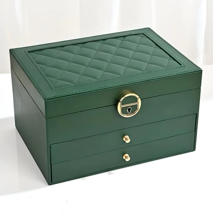 Elegant Multi-Compartment Jewelry Organizer with Smooth Drawers