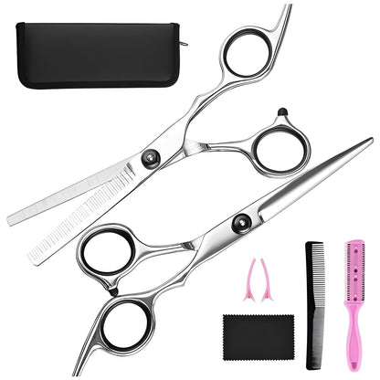 Professional Hair Cutting and Thinning Scissors Set with Accessories