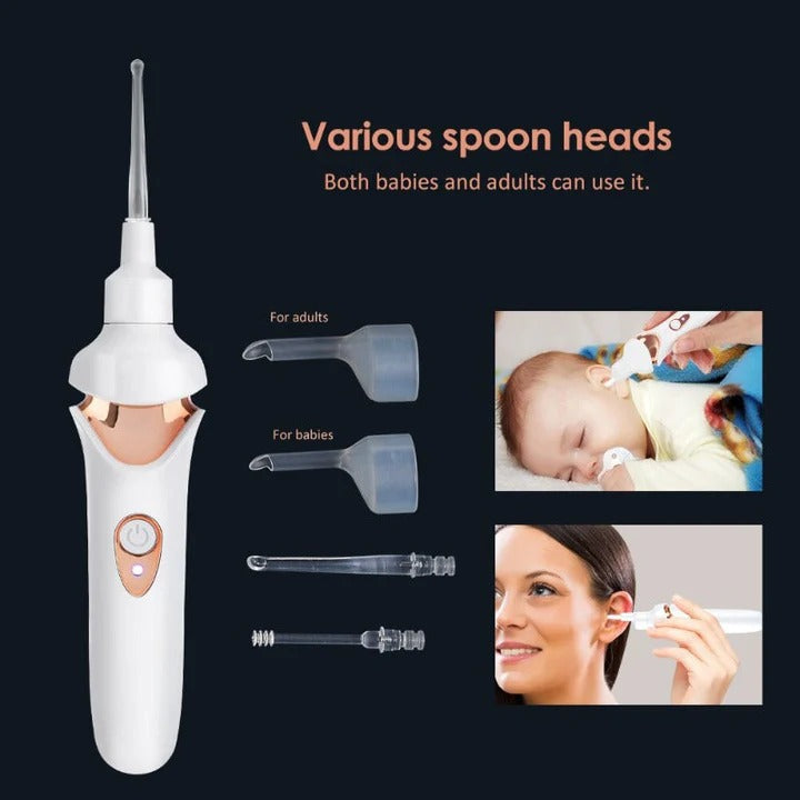 Rechargeable Ear Cleaner with Gentle Suction and Soft Tips