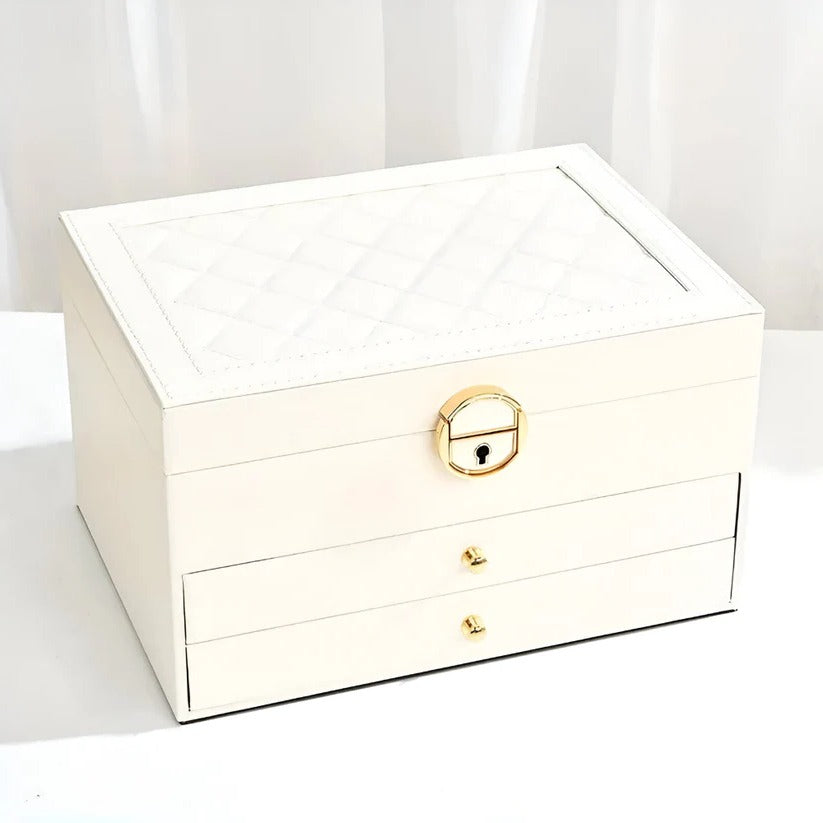 Elegant Multi-Compartment Jewelry Organizer with Smooth Drawers