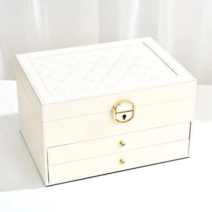 Elegant Multi-Compartment Jewelry Organizer with Smooth Drawers
