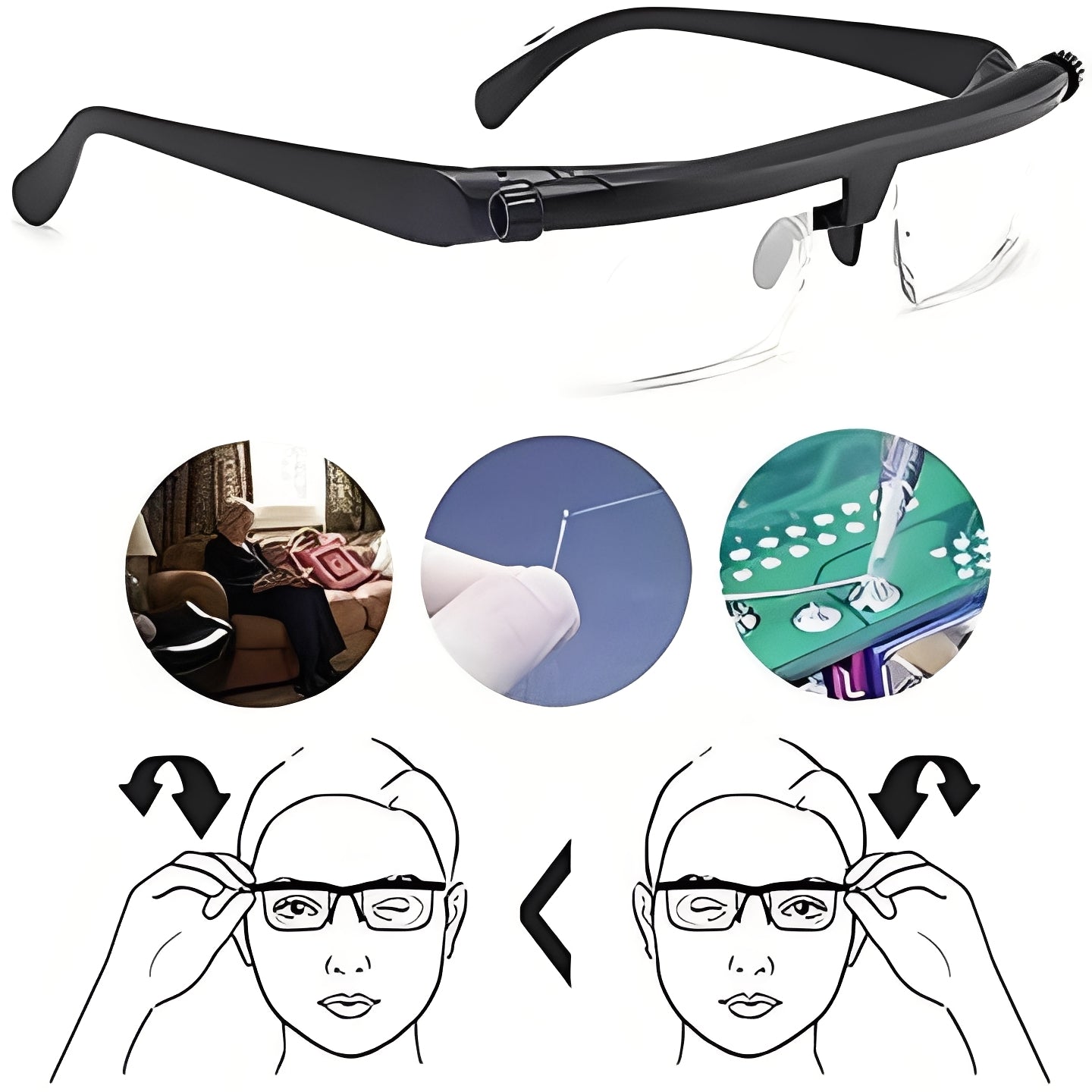Versatile Focus Glasses with Easy Dial Adjustment