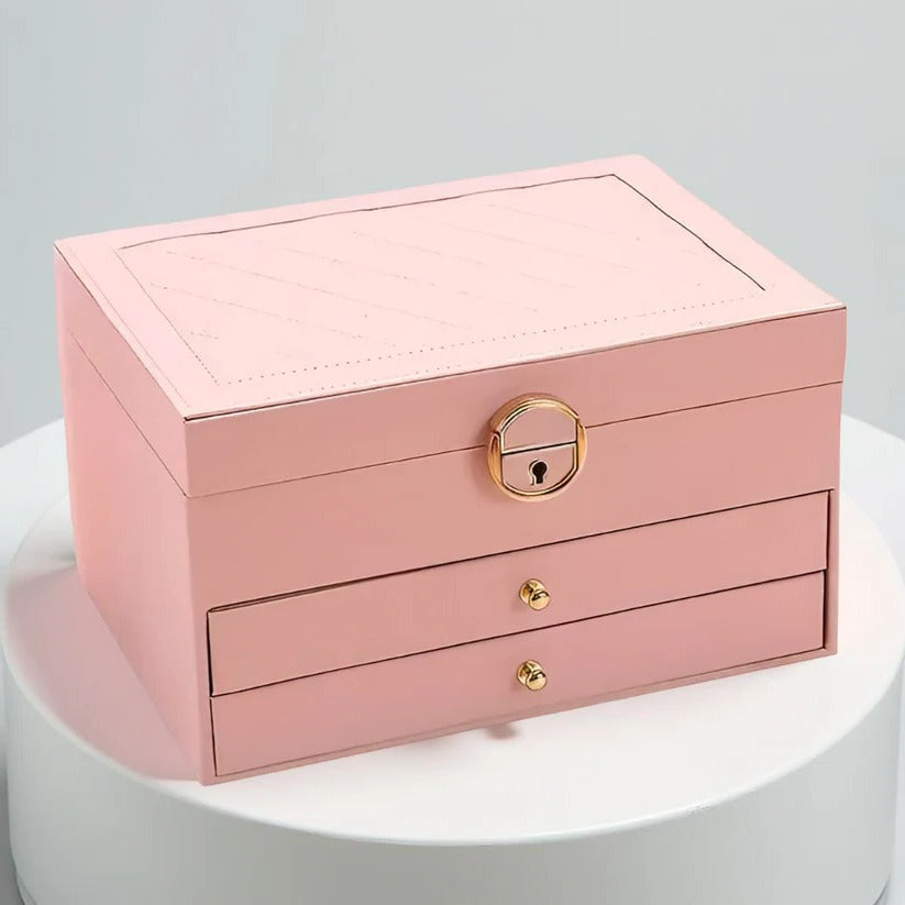 Elegant Multi-Compartment Jewelry Organizer with Smooth Drawers