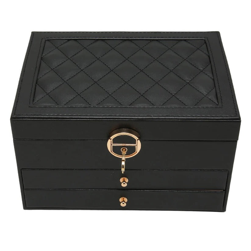 Elegant Multi-Compartment Jewelry Organizer with Smooth Drawers