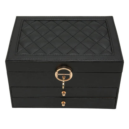 Elegant Multi-Compartment Jewelry Organizer with Smooth Drawers