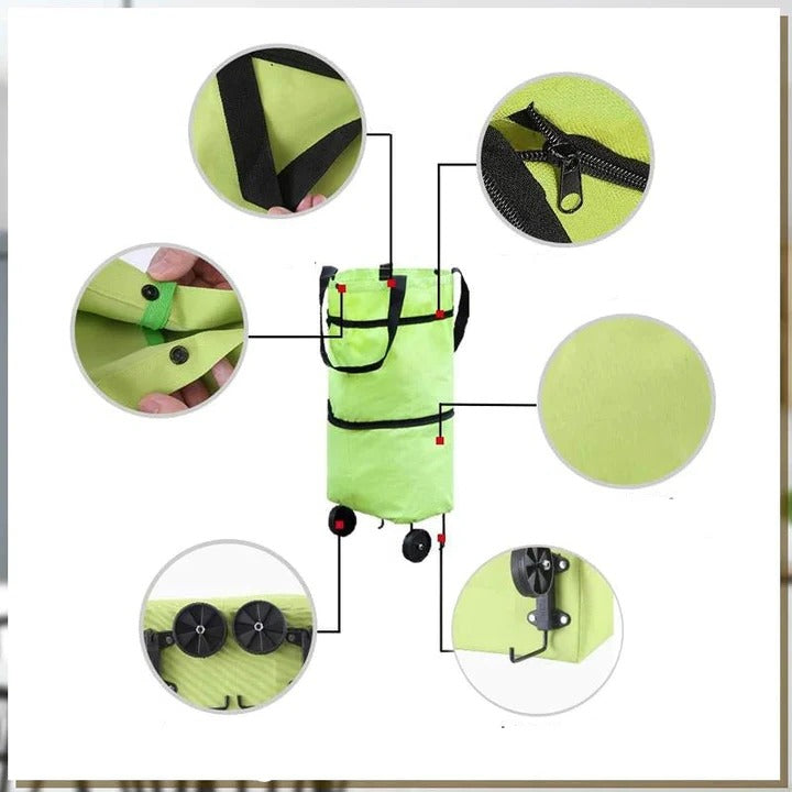 Compact Rolling Grocery Bag for Effortless Transport