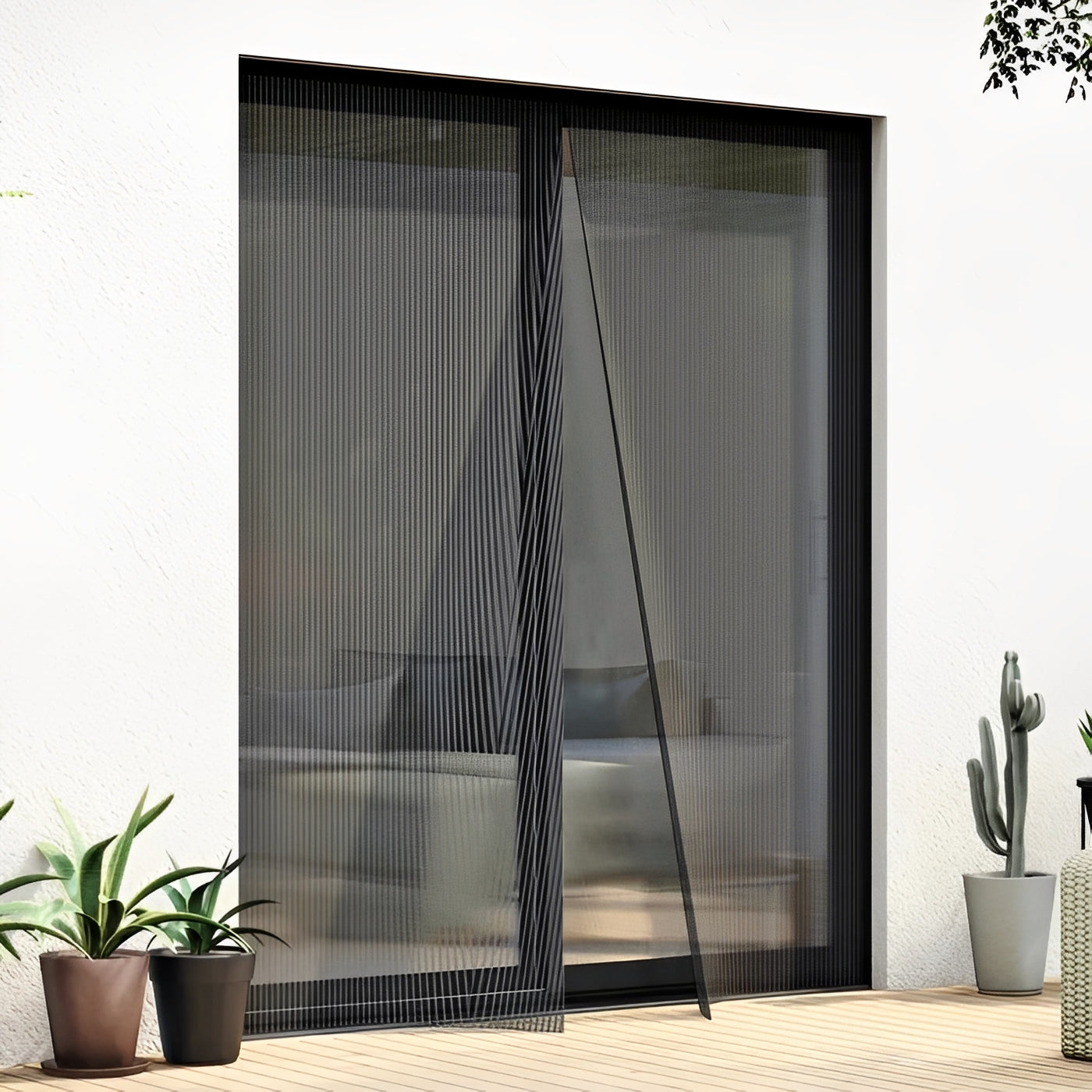 Insect-Blocking Magnetic Door Screen for Effortless Airflow