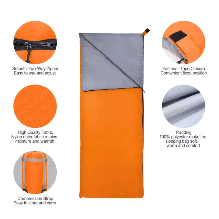 Ultra-Compact Camping Sleeping Bag with Versatile Blanket Feature