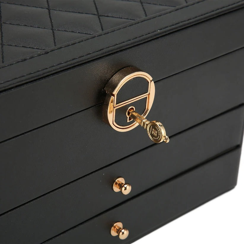 Elegant Multi-Compartment Jewelry Organizer with Smooth Drawers