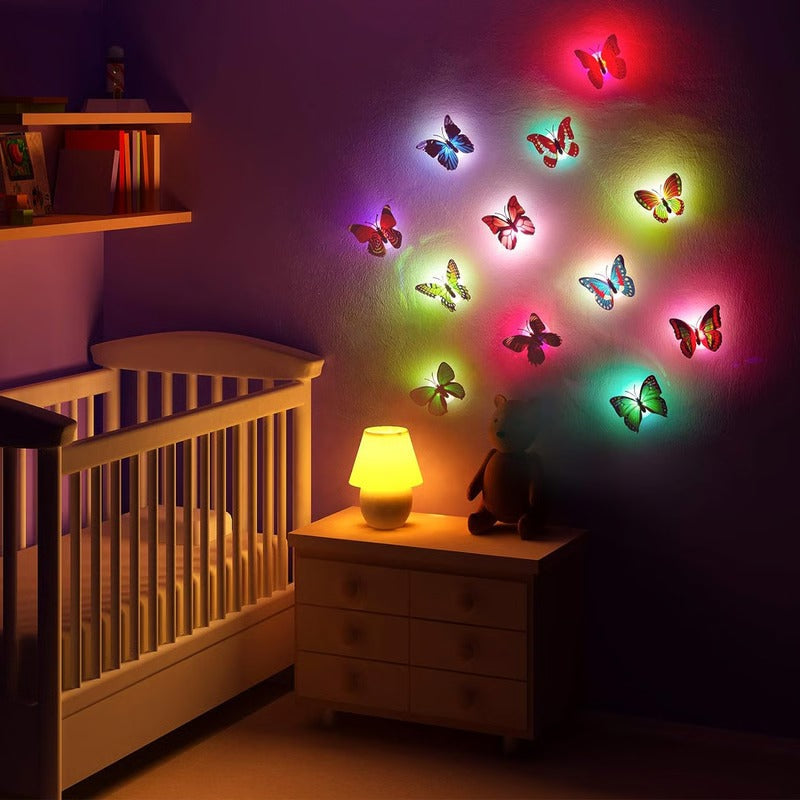 Illuminated 3D Butterfly Wall Art with Battery-Powered LED Lights