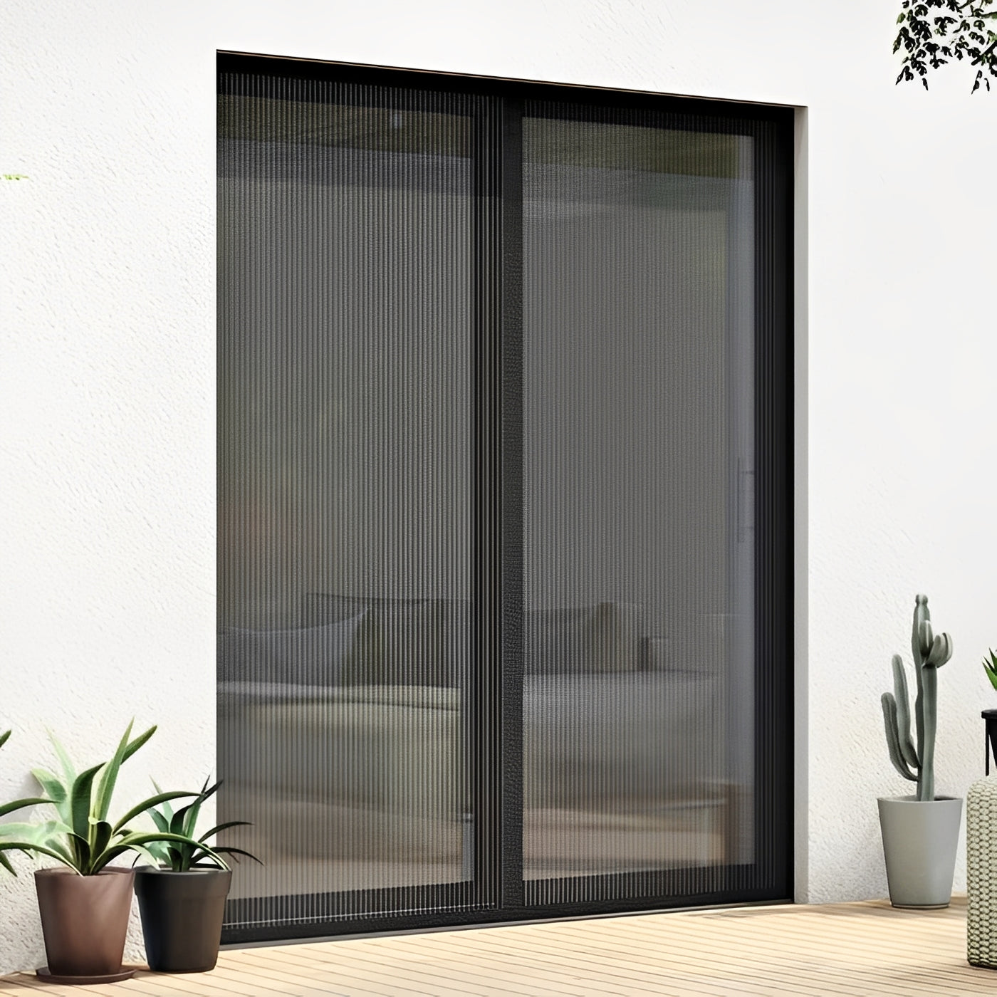 Insect-Blocking Magnetic Door Screen for Effortless Airflow