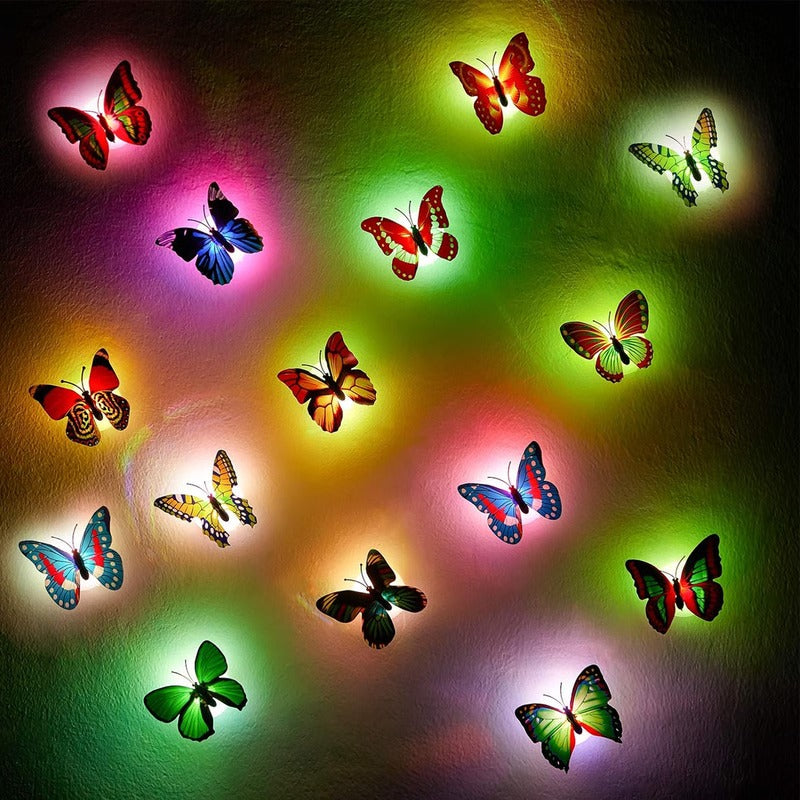 Illuminated 3D Butterfly Wall Art with Battery-Powered LED Lights