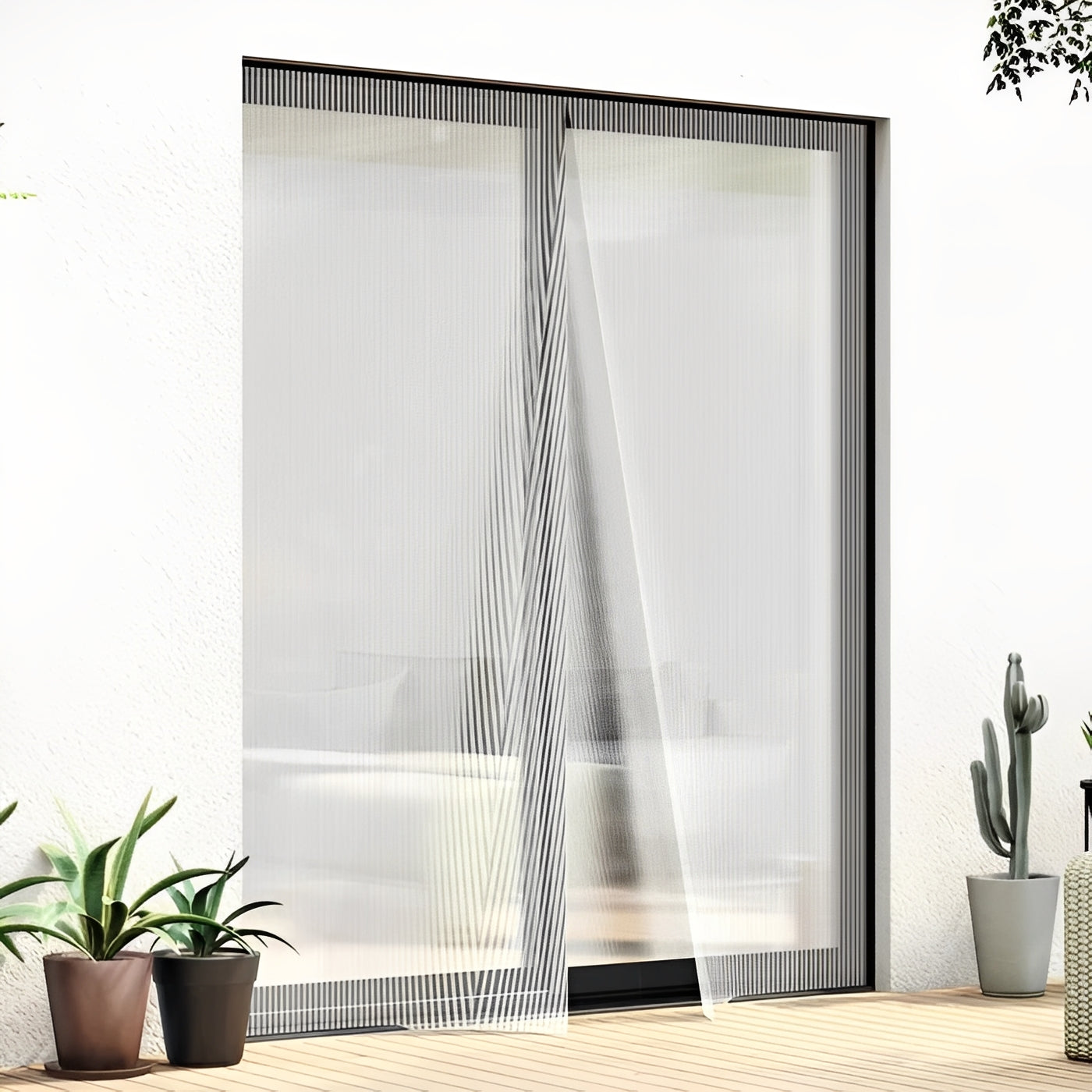 Insect-Blocking Magnetic Door Screen for Effortless Airflow