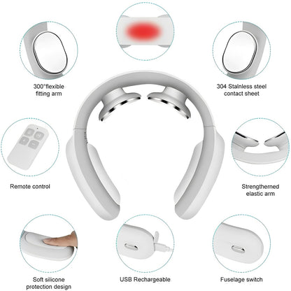 Cordless Neck Relaxer with Soothing Heat and Custom Pulse Options