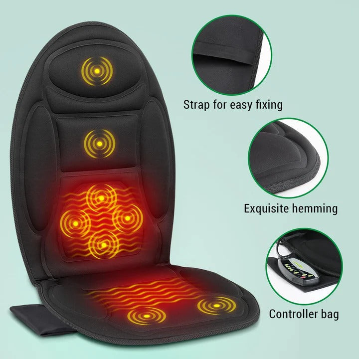 Ergonomic Massage Cushion with Heat & Vibration for Home & Auto