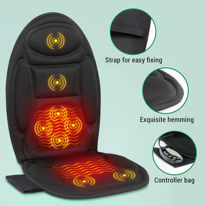 Ergonomic Massage Cushion with Heat & Vibration for Home & Auto
