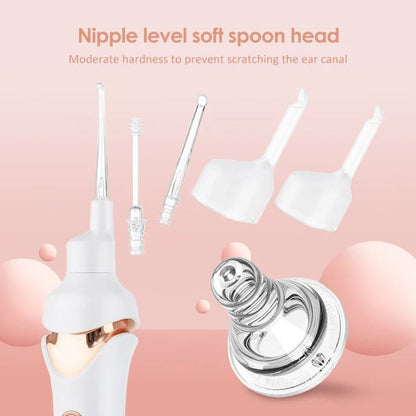 Rechargeable Ear Cleaner with Gentle Suction and Soft Tips