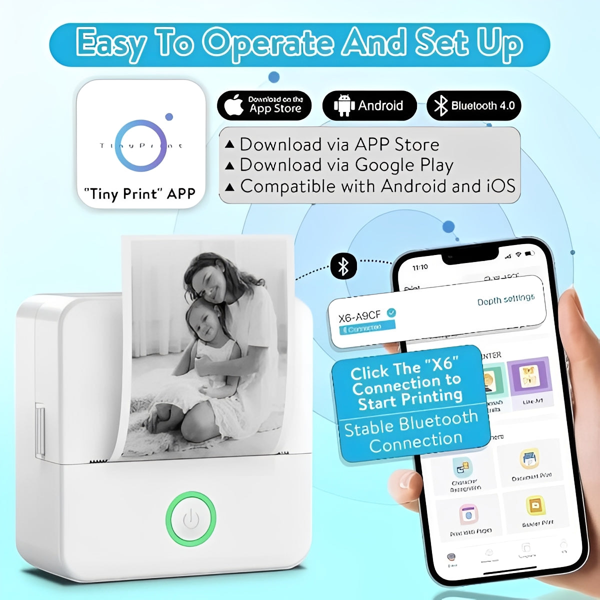 Portable Bluetooth Label and Sticker Printer for Instant Memories