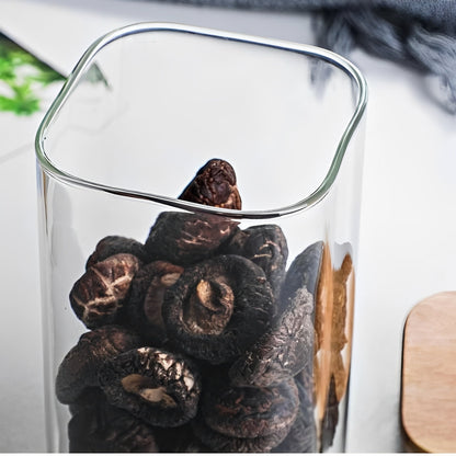 Stylish Glass Storage Containers with Natural Bamboo Tops