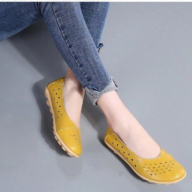 Comfortable Wide-Fit Leather Slip-On Flats for Every Occasion
