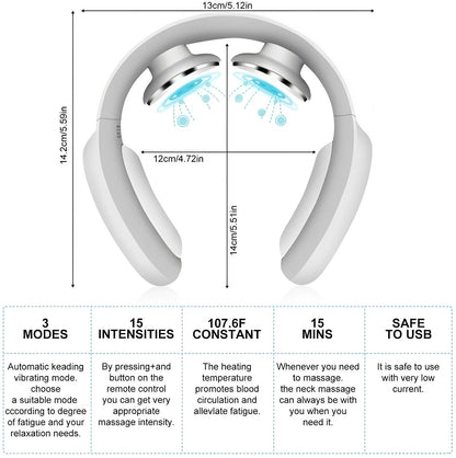 Cordless Neck Relaxer with Soothing Heat and Custom Pulse Options