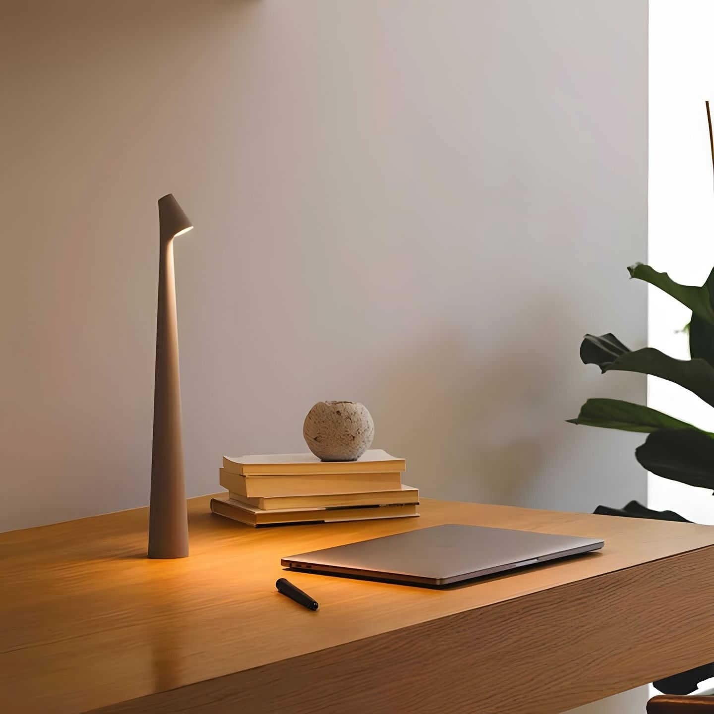 Portable Aluminum Desk Lamp with Adjustable Brightness & USB Charge