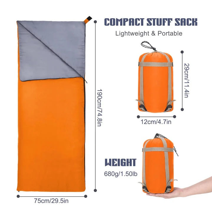 Ultra-Compact Camping Sleeping Bag with Versatile Blanket Feature