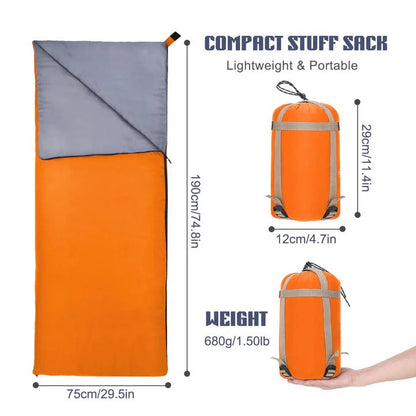 Ultra-Compact Camping Sleeping Bag with Versatile Blanket Feature