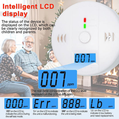 Smart Carbon Monoxide and Smoke Safety Alarm with LCD Display