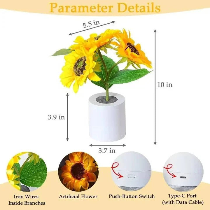 Charming Floral LED Night Light with Adjustable Brightness