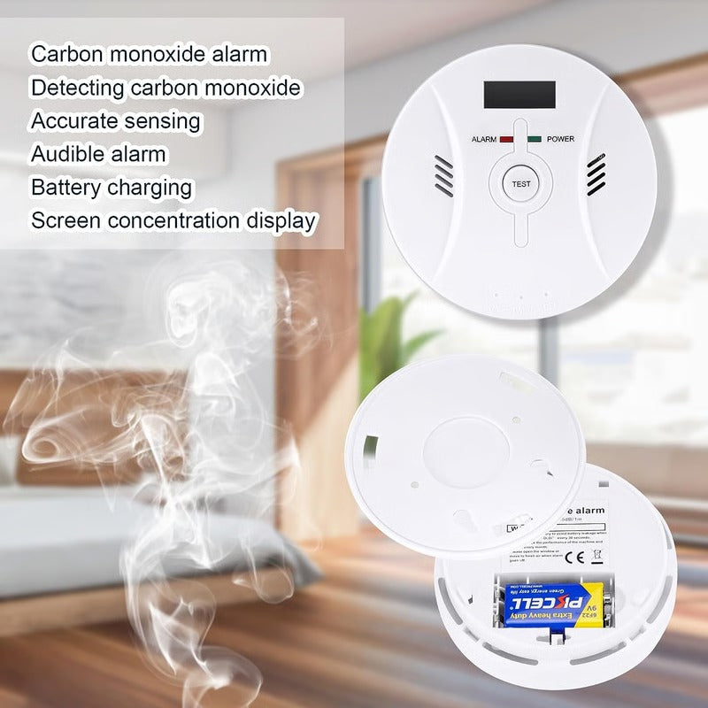 Smart Carbon Monoxide and Smoke Safety Alarm with LCD Display