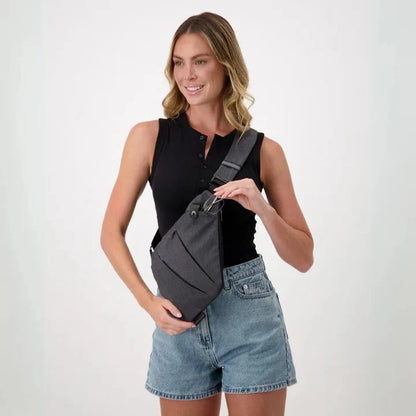 Water-Resistant Crossbody Sling Bag with Secure Zippers