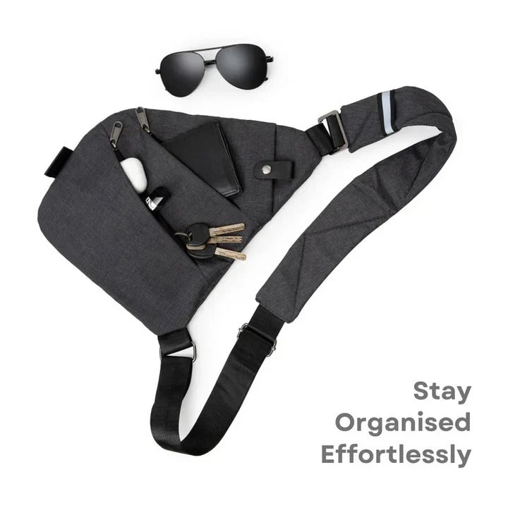 Water-Resistant Crossbody Sling Bag with Secure Zippers