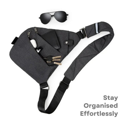 Water-Resistant Crossbody Sling Bag with Secure Zippers
