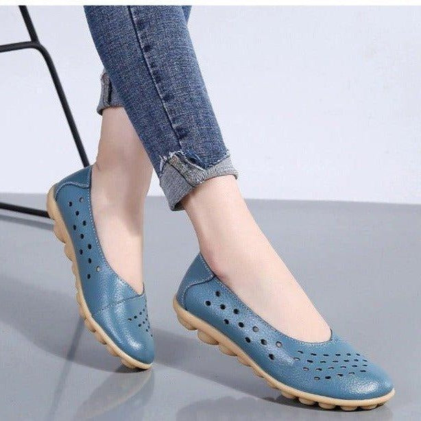 Comfortable Wide-Fit Leather Slip-On Flats for Every Occasion