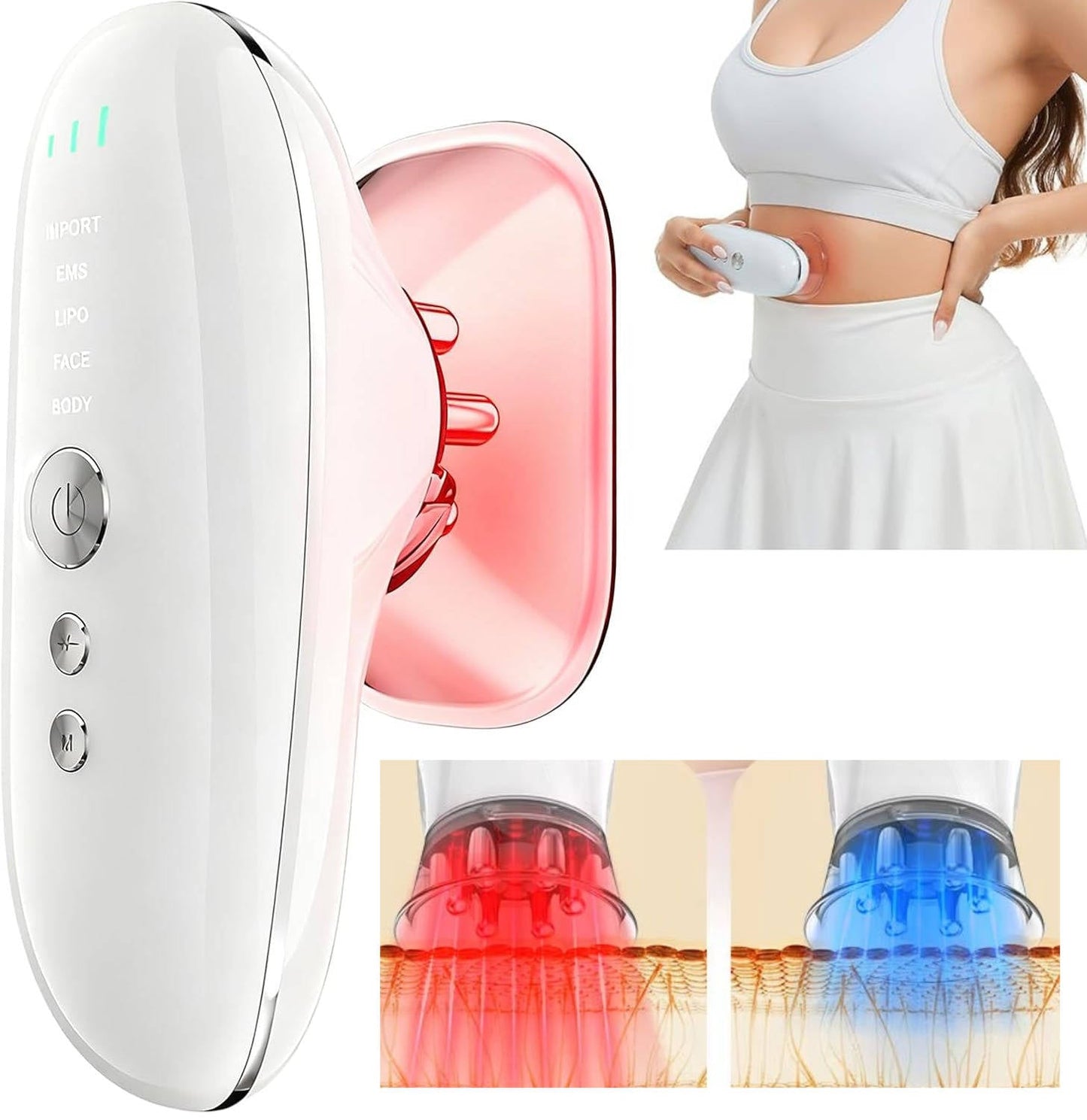 Rechargeable Facial and Body Massager with LED Therapy
