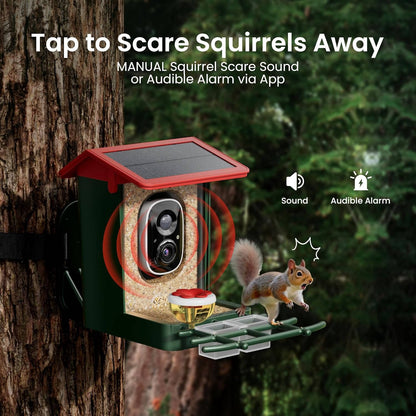 Wireless Bird Feeder with 2K Camera & Solar Power