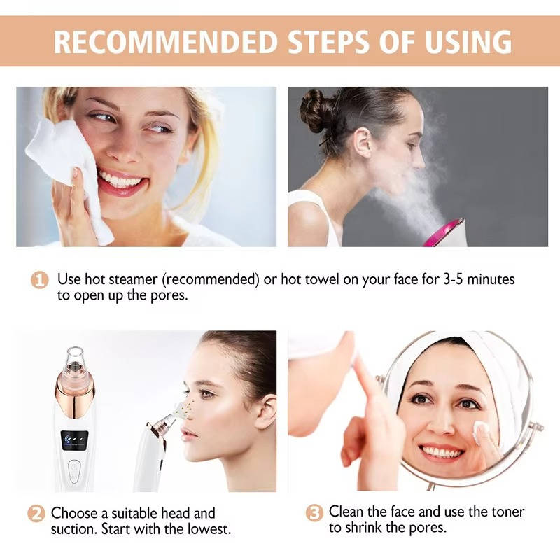 Advanced Rechargeable Pore Cleaning Device with Custom Suction Settings