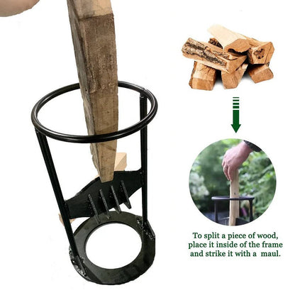 Heavy-Duty Cast Iron Firewood Splitter with Stable Base