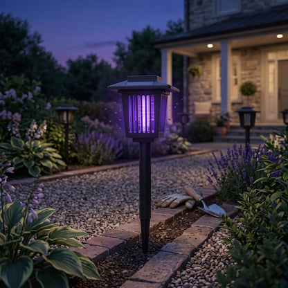 Solar-Powered Insect Eliminator with Automatic Dusk Activation
