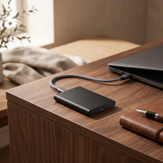 Compact Portable SSD with Universal Connection & Multi-Device Compatibility