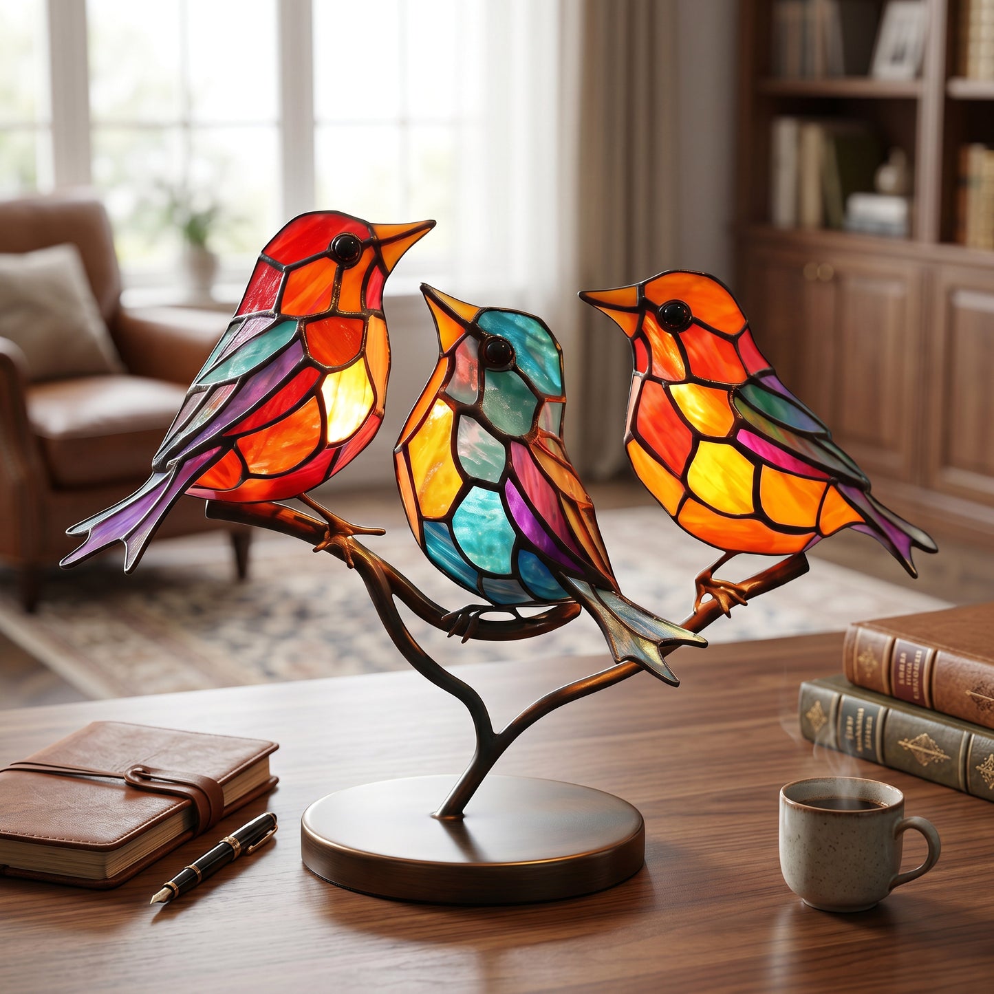 Vibrant Sunlight Reflecting Bird Window Decor with Suction Mount