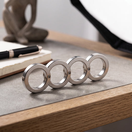 Compact Fidget Ring with Silent Folding Mechanism
