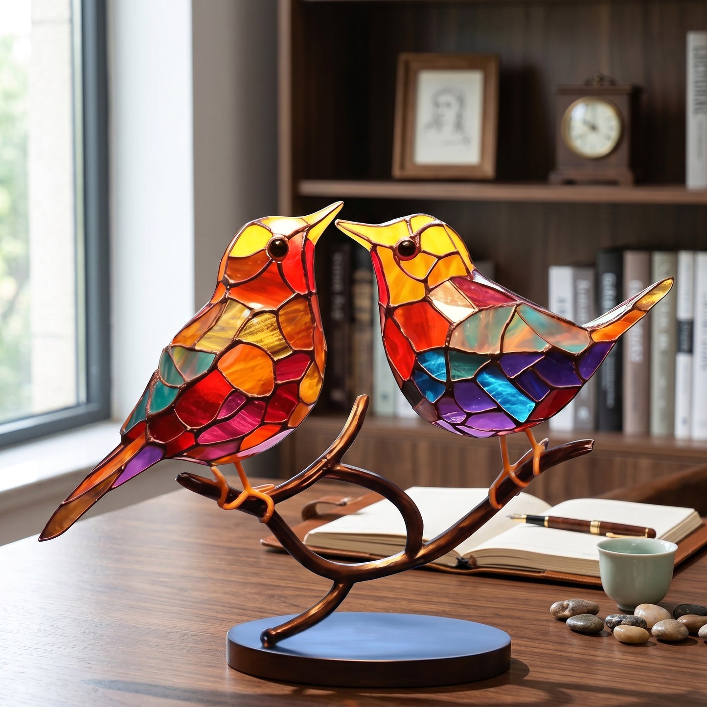 Vibrant Sunlight Reflecting Bird Window Decor with Suction Mount