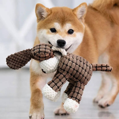 Interactive Plush Dog Toy with Tough Squeaker for Fun