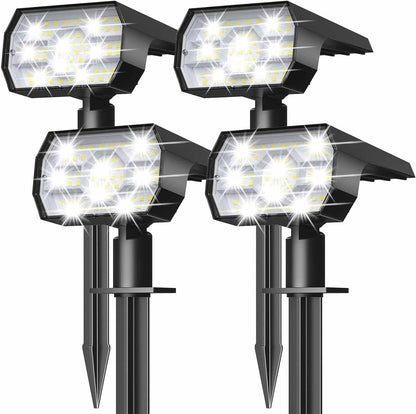 All-Weather Solar Garden Spotlights with 56 LED Lights - Set of 4