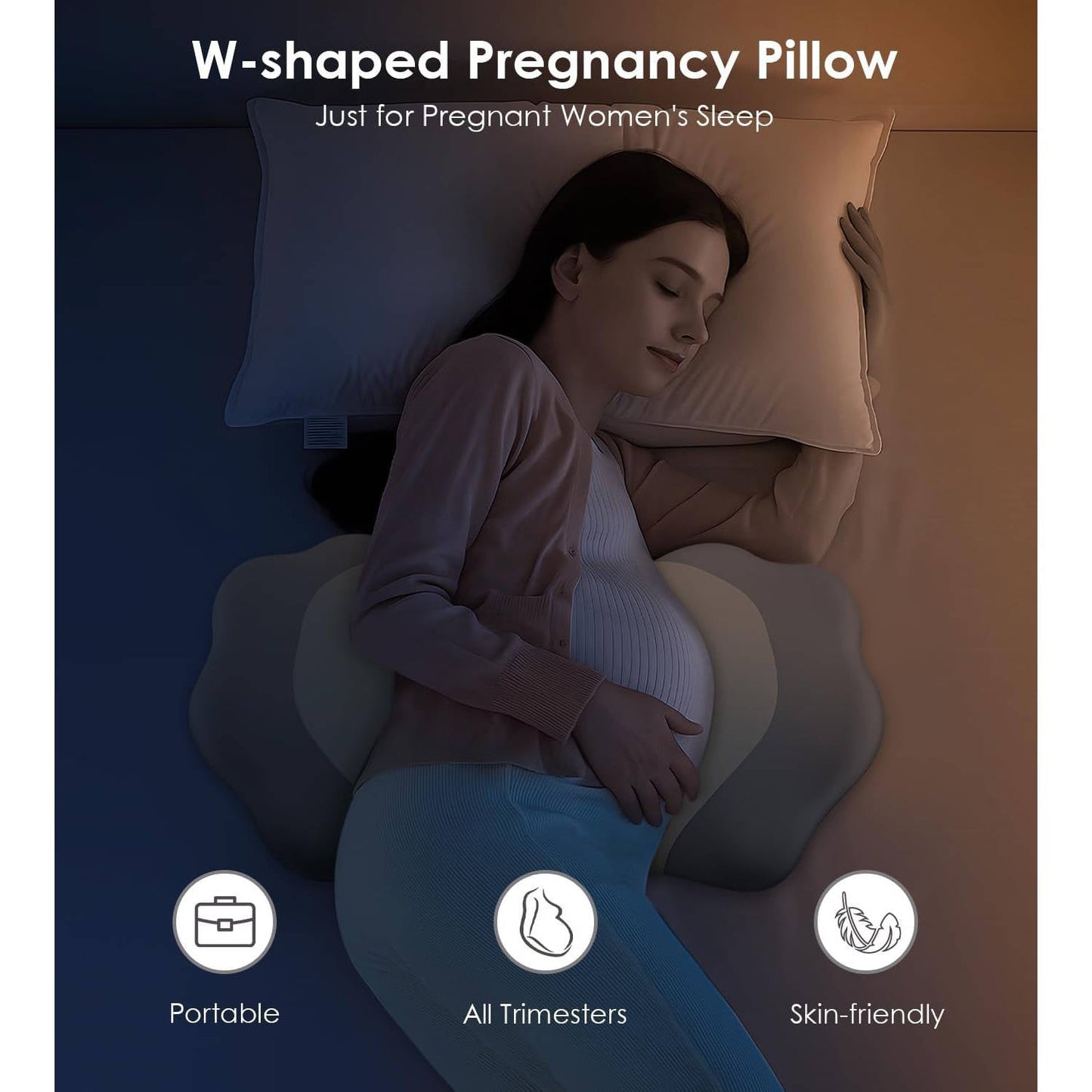 Customizable Comfort Pillow for Expecting Mothers with Cooling Cover