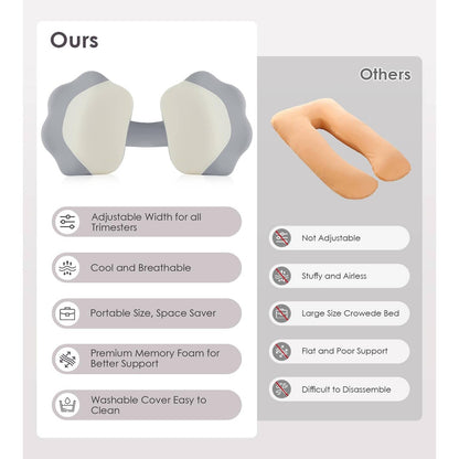 Customizable Comfort Pillow for Expecting Mothers with Cooling Cover