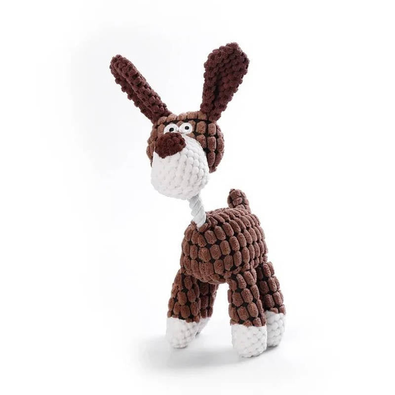 Interactive Plush Dog Toy with Tough Squeaker for Fun